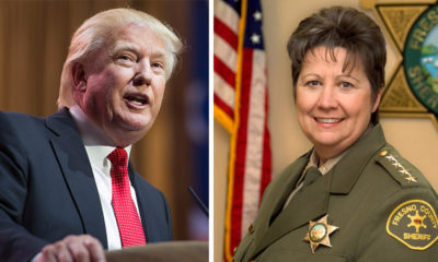 Combo portraits of President Trump and Fresno County Sheriff Margaret Mims